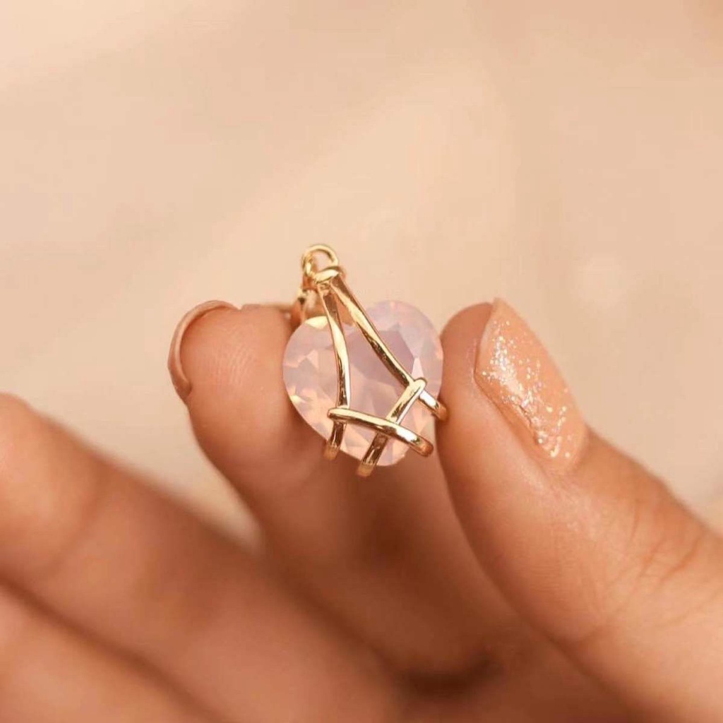 Vòng cổ Mạ Vàng 18K Mặt Hình Trái Tim Đính Đá Zircon Cho Nữ