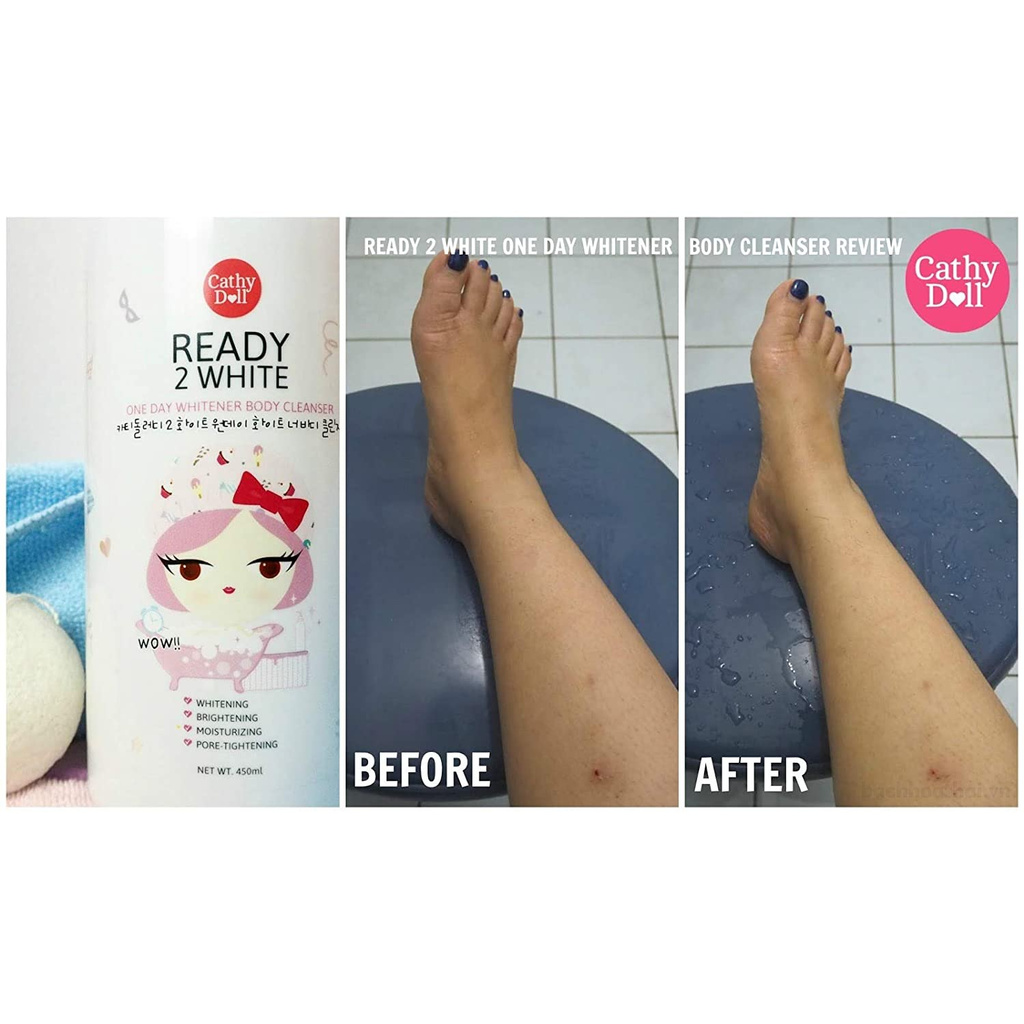 Sữa tắm dưỡng trắŉg da Cathy Doll Ready 2 white One Day Whitener Body Cleanser Thái Lan