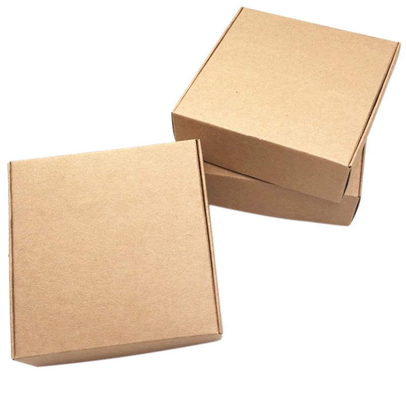 100Pcs Paper Nice Kraft Packaging Box Small Size-brown