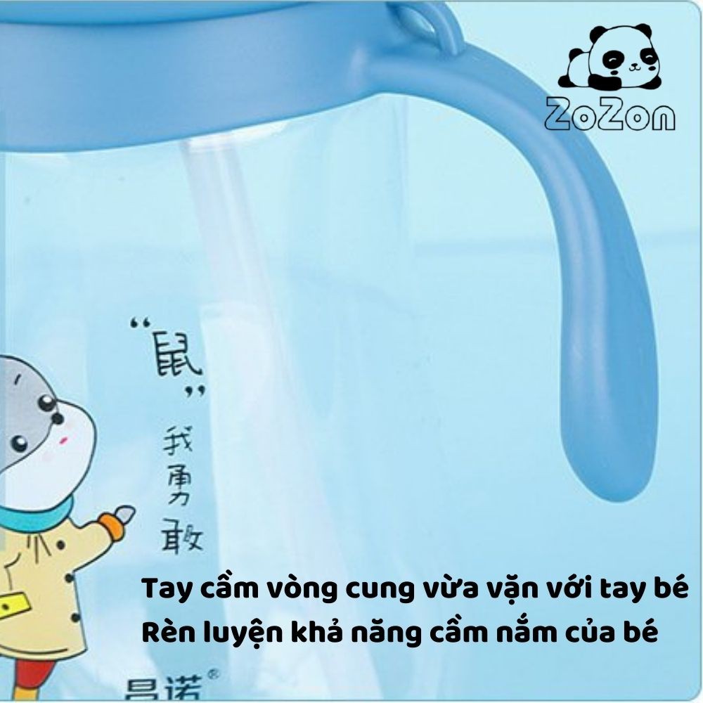 Bình tập uống nước uống sữa cho bé hình ngôi sao có van chống sặc cao cấp 280ml tay cầm an toàn chịu nhiệt