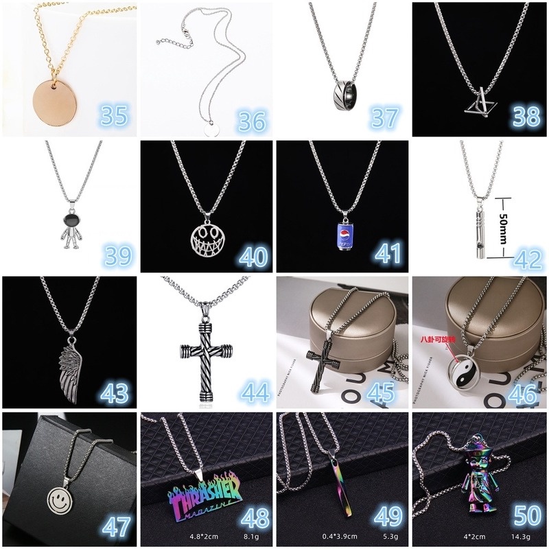 Vòng cổ Thép Titan Dáng Dài Phong Cách Hip hop Đơn Giản Quyến Rũ