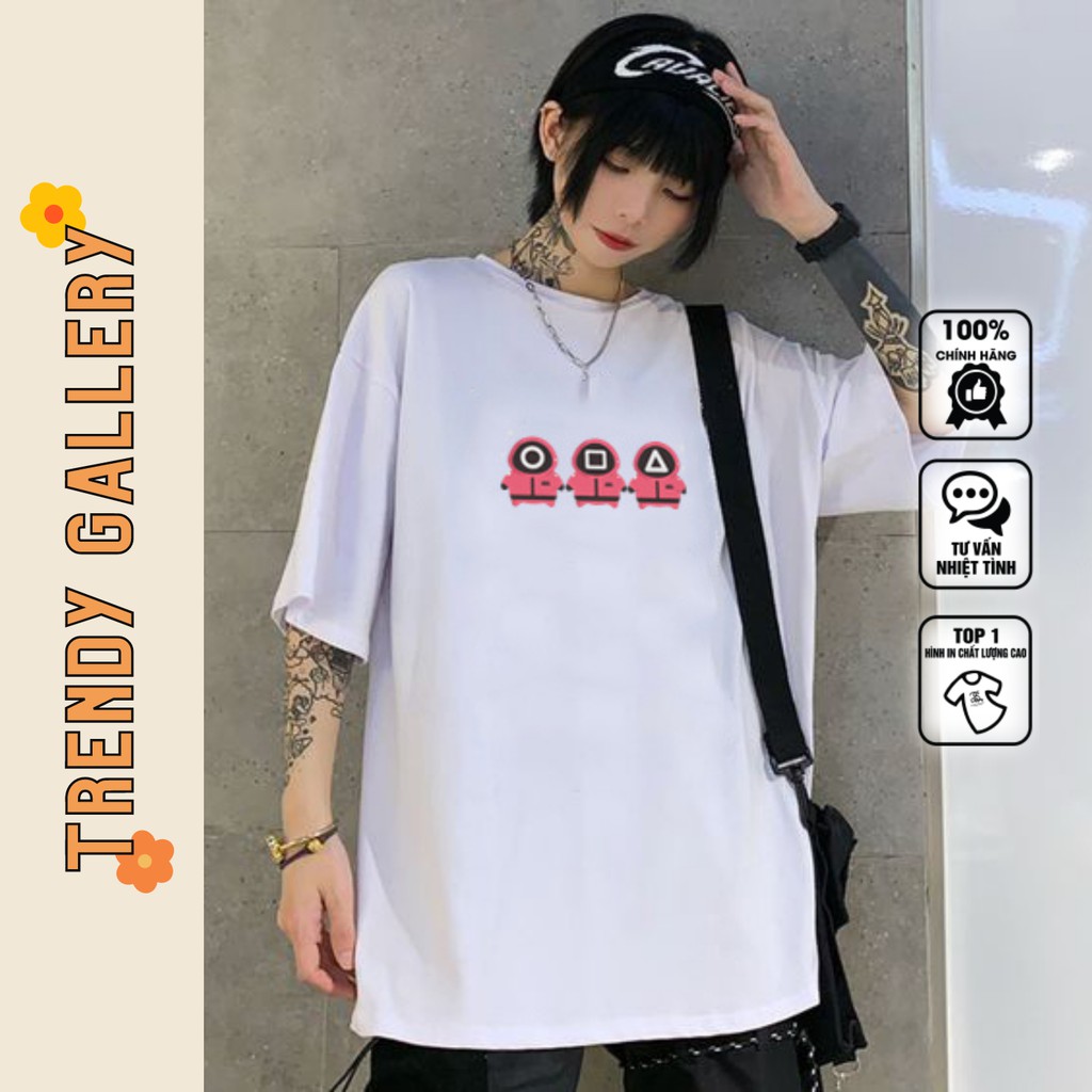 Áo Phông Nữ Form Rộng Squid Game Trendy Gallery, Áo Thun Tay Lỡ Unisex Trò Chơi Con Mực Tv3020