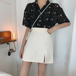 chân váy a ngắn xẻ gấu 242