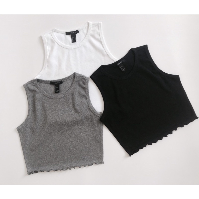 Áo croptop sát nách 3 lỗ xoăn lai 3 màu vnxk | BigBuy360 - bigbuy360.vn