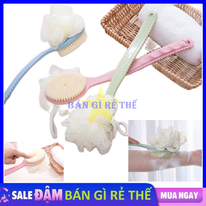 Cây Cọ Chà Lưng Kèm Bông Tắm 2 Trong 1 Massager Thư Giãn