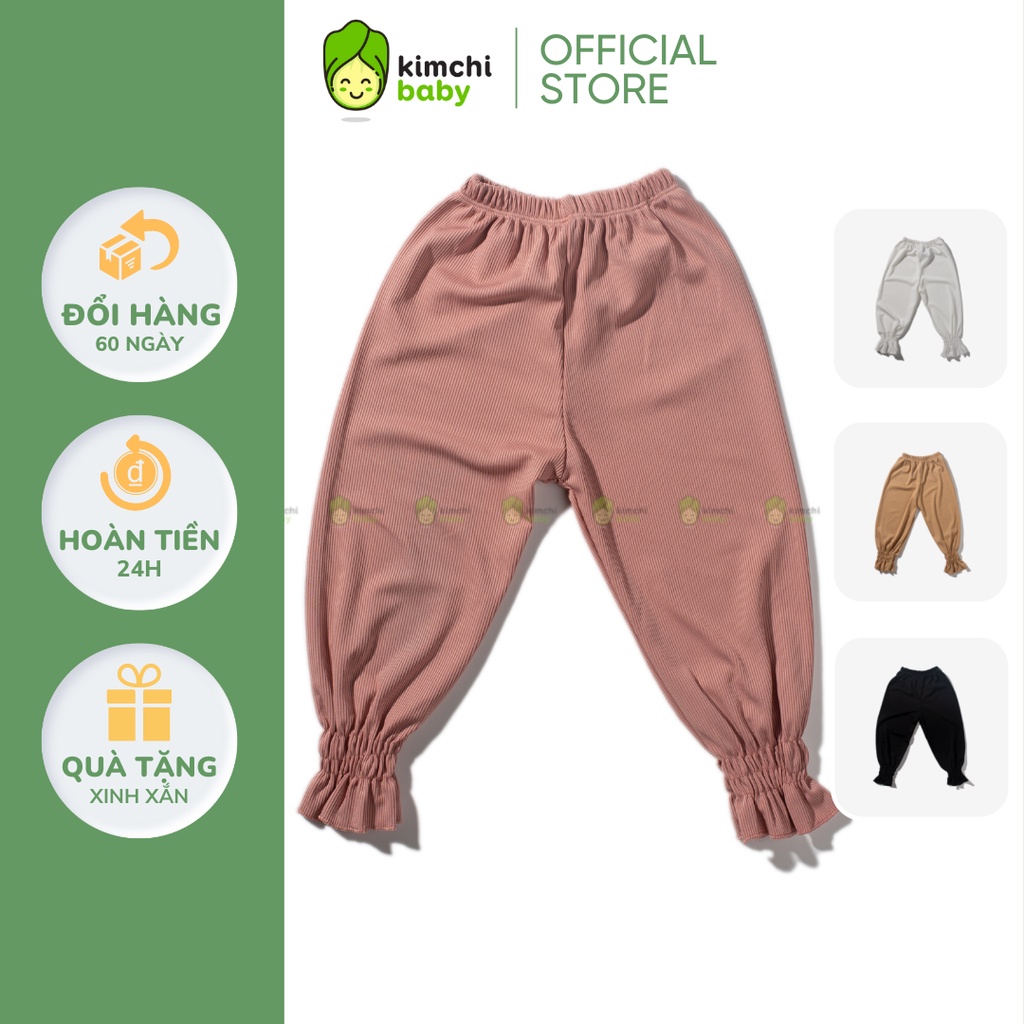 Quần Alibaba Bé Gái Vải Thô Mềm Mát Bèo Nhún Gấu Điệu Đà, Quần Bom Cho Bé Mặc Đi Chơi, Đi Học CKTD04