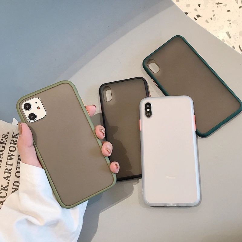 Ốp lưng mờ viền màu Siêu dày Chống va đập Tốt 7plus 8plus X XS XSMAX 11 PRO MAX