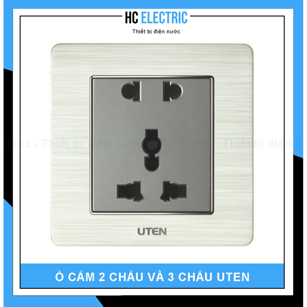 [ HÀNG CHÍNH HÃNG ] Ổ Cắm Đơn 2 Chấu và 3 Chấu - UTEN