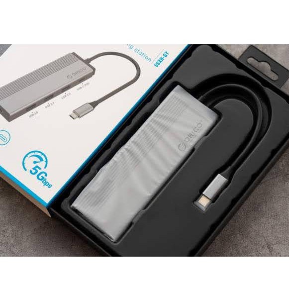 Hub Thiết bị kết nối đa cổng Orico chuyển đổi USB Type C sang 4K HDMI RJ45 5 trong 1 cổng sạc PD USB 3.0