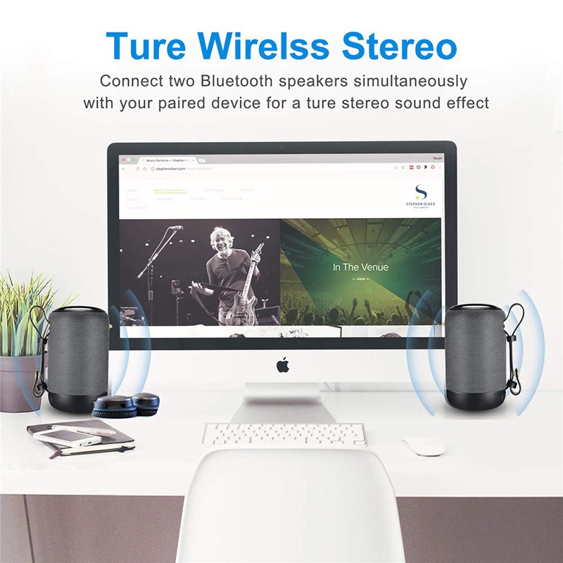 Loa nghe nhạc TWS kết nối bluetooth 5.0 5W chất âm HiFi bass kiểu dáng thể thao