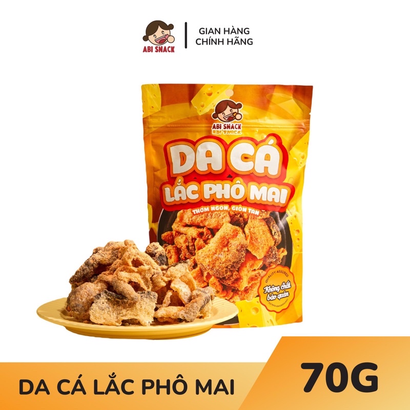 Snack Da Cá Lắc Phô Mai - Trọng Lượng 70 Gam - Thương Hiệu Abi Snack