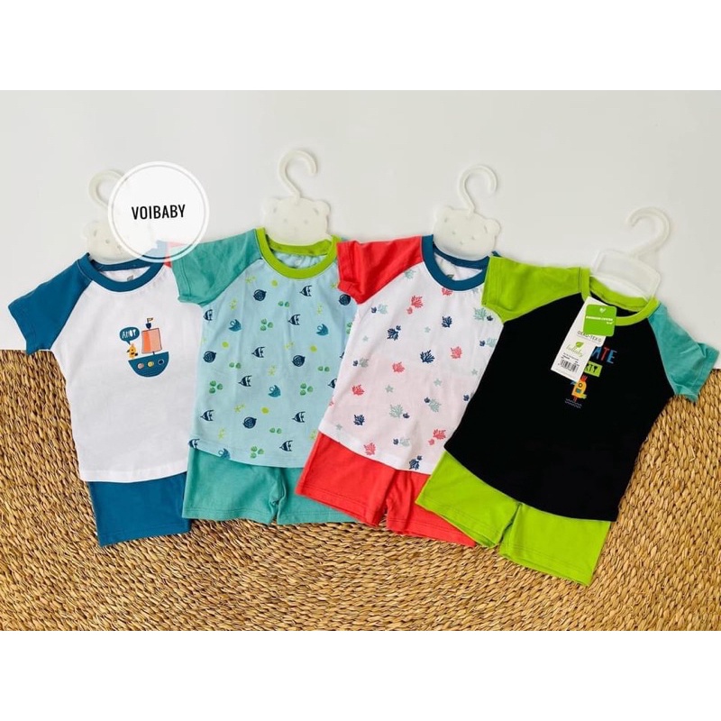 Bộ cộc tay raglan Bé Trai lullaby NH343M (6m-4y)