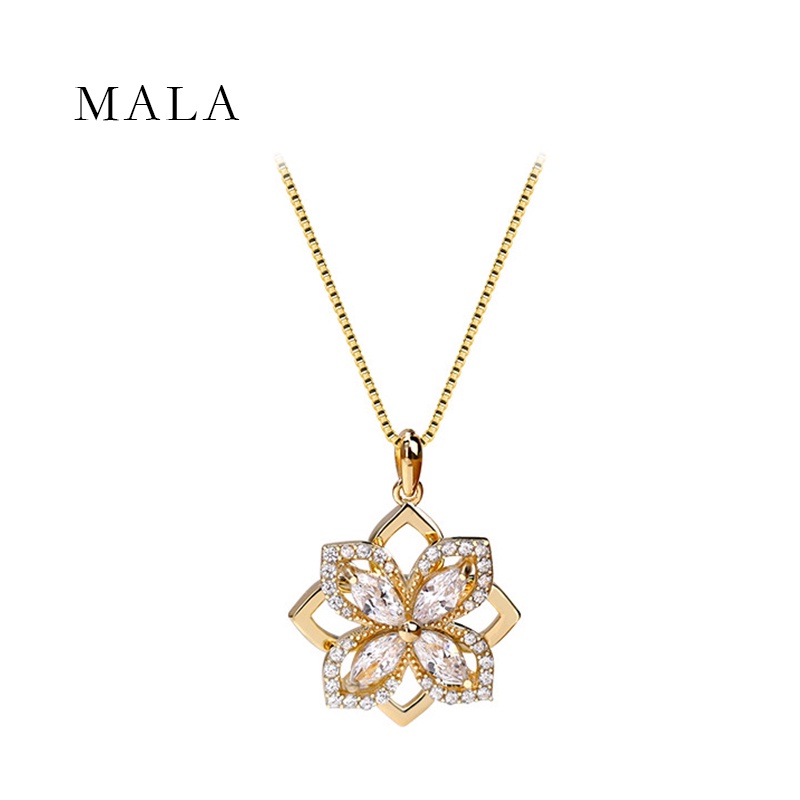 Vòng cổ MAYEBE LAVEND thép titan mạ vàng 18k đính đá nhân zircon chất lượng cao tinh tế