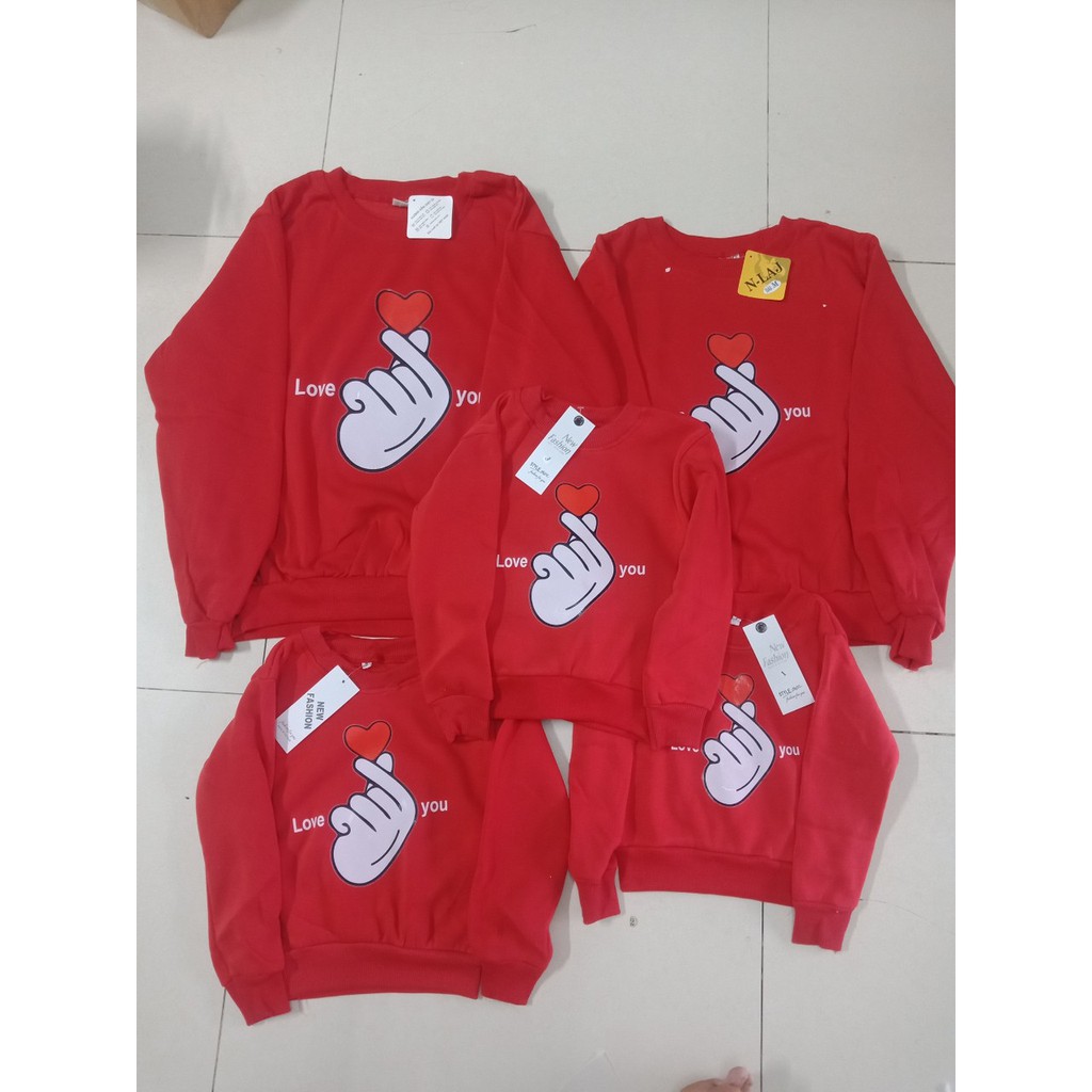 Áo dài tay thu đông size cho cả gia đình , giá sỉ tận xưởng in áo theo yêu cầu