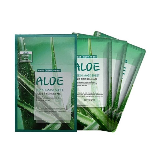 Mặt nạ dưỡng da tinh chất lô hội BEBECO Aloe Fresh Mask Sheet hộp 12 miếng