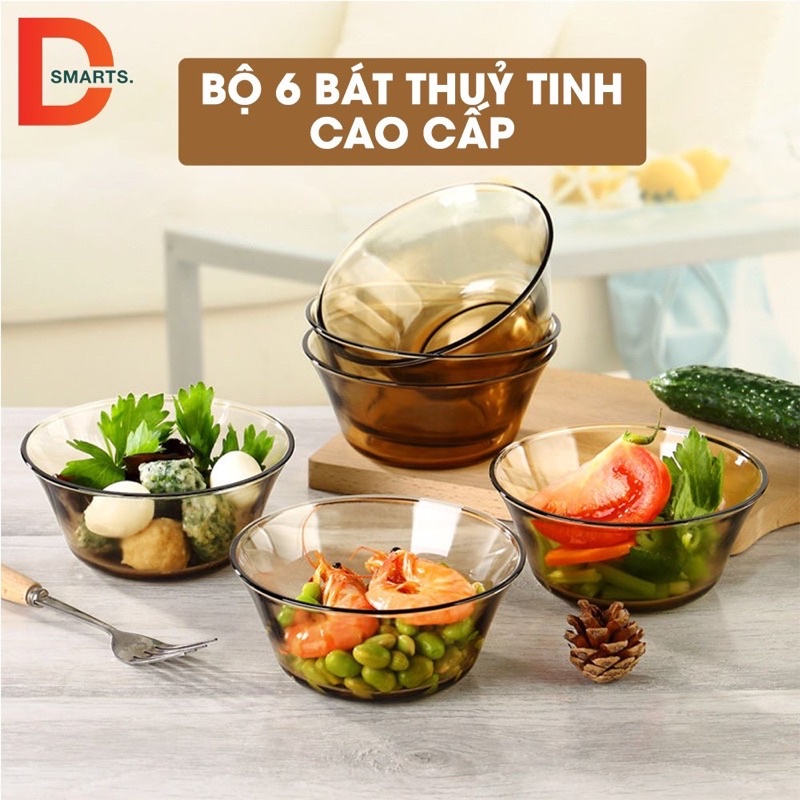 Bộ 6 bát thuỷ tinh cao cấp