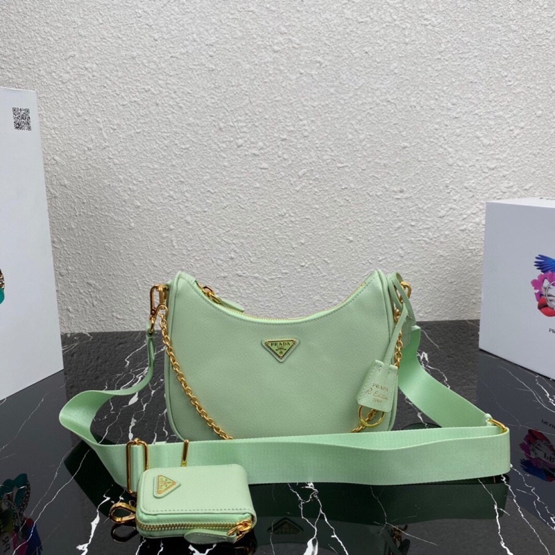 Túi đeo chéo/ đeo vai nữ thương hiệu Prada da thật cao cấp kèm ví nhiều màu hàng vip 1-1