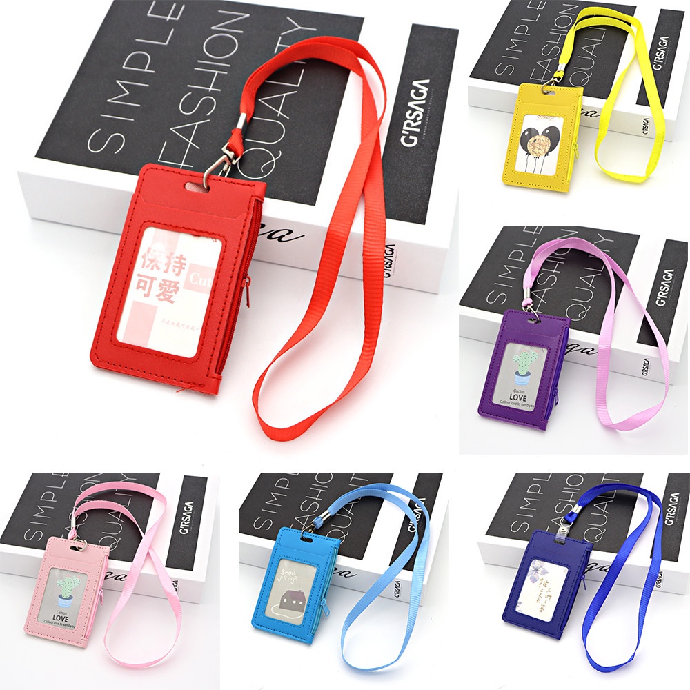 Ví Da PU mini Có Dây Kéo Đựng Thẻ Id / Xe Buýt / Thẻ Tín Dụng Dành Cho Học Sinh Nam Nữ