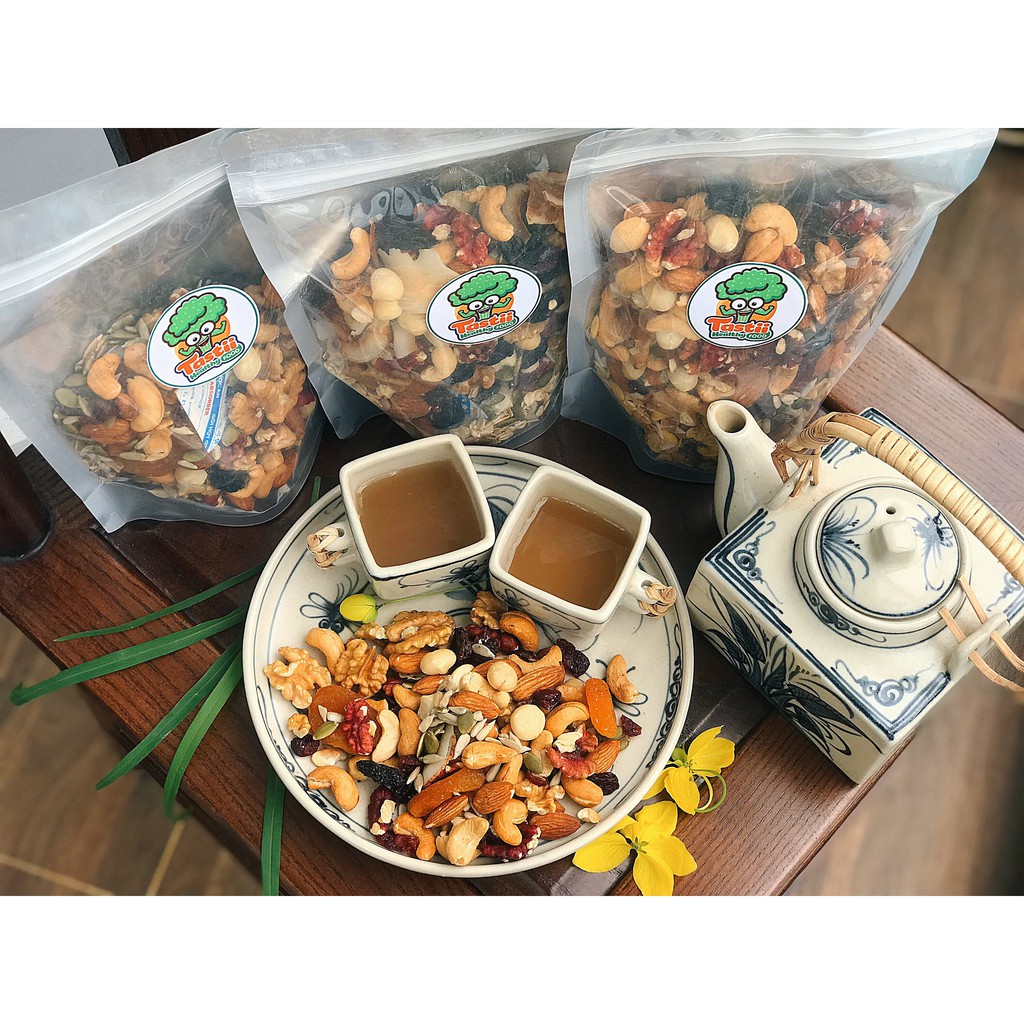 Mix nuts tổng hợp mix 11 loại hạt, trái cây nhập khẩu phù hợp ăn kiêng, giảm cân, cung cấp chất dinh dưỡng hạt loạt 1
