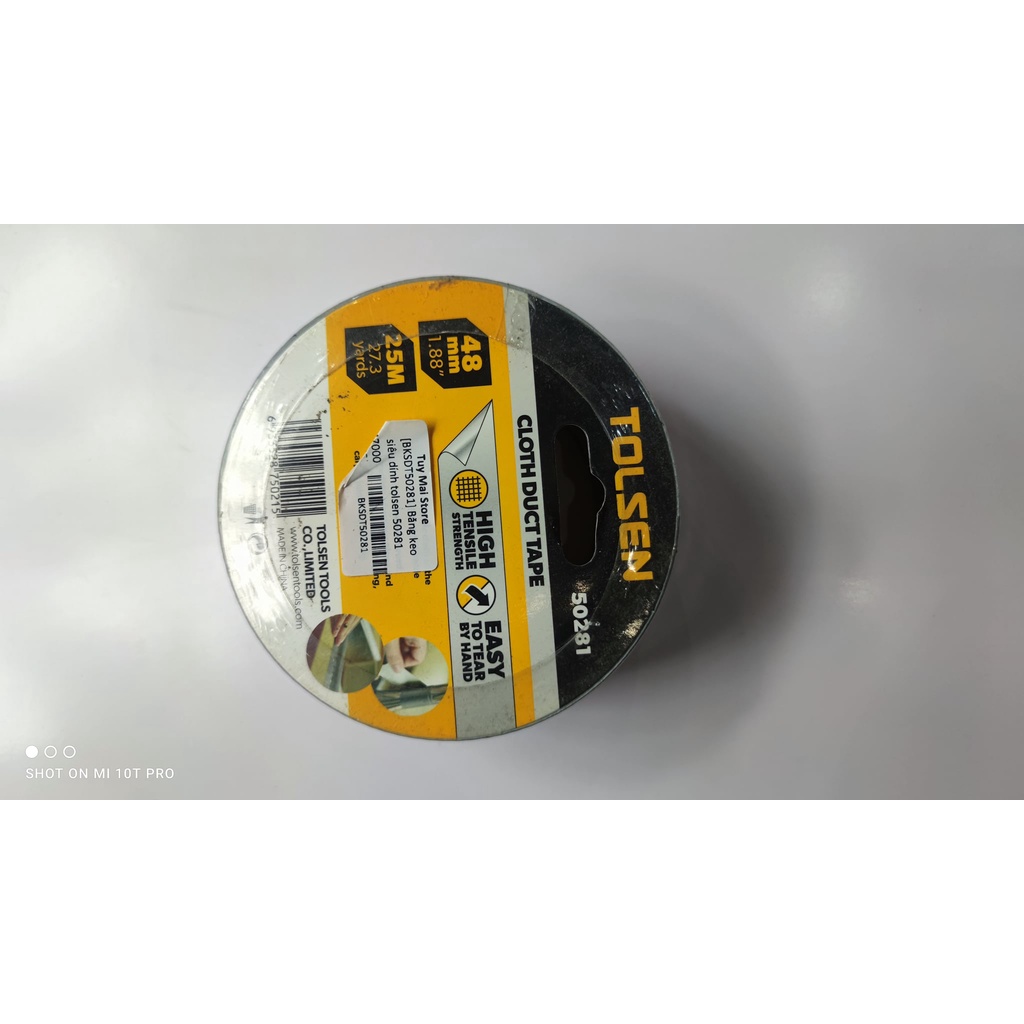 BĂNG KEO VẢI DUCT TAPE - SIÊU DÍNH 25m, 50m TOLSEN 50281, 50282 - HÀNH CHÍNH HÃNG