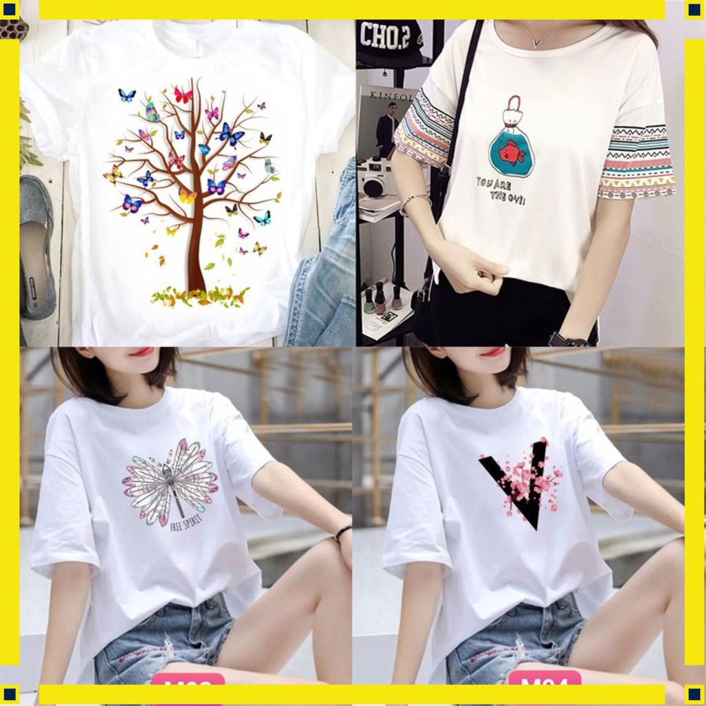 [Mã FAMAYWA giảm 10K đơn 50K] Áo Thun Nữ 🔺FREESHIP🔺 Áo phông nữ trắng in hình, mịn, mát, sành điệu in hình