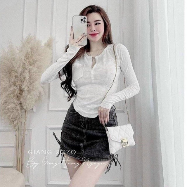 Áo thun body len tăm dài tay - Áo len tăm siêu co giãn | BigBuy360 - bigbuy360.vn