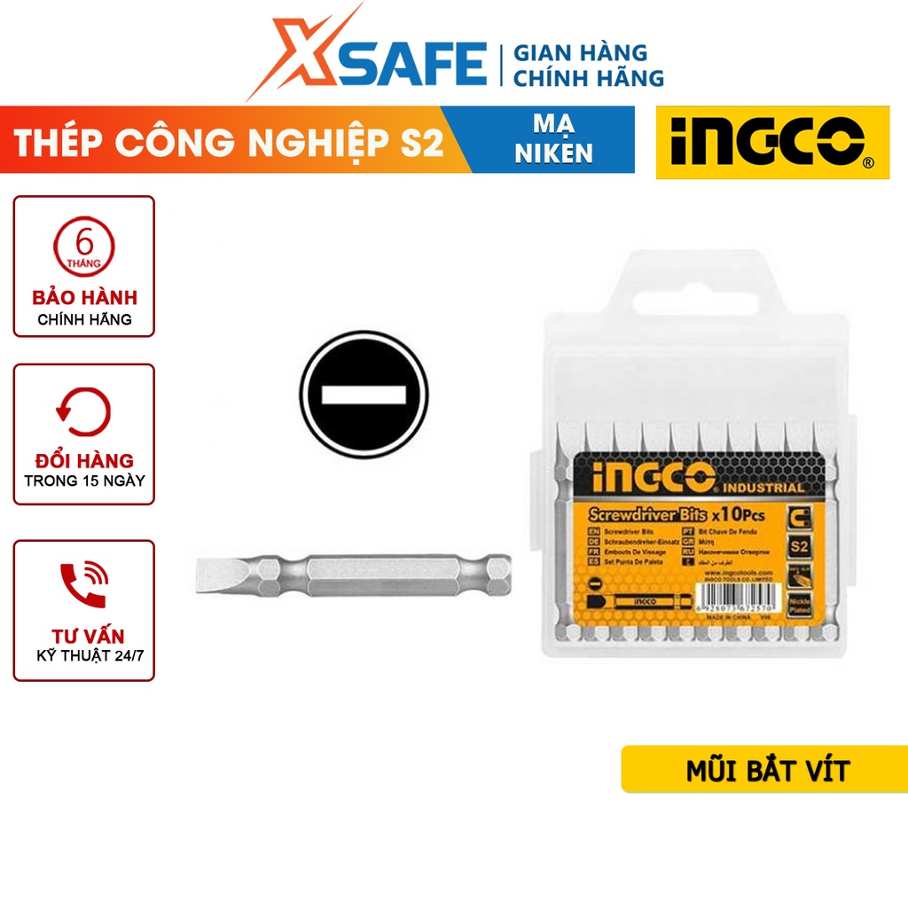 Bộ mũi siết vít đa năng INGCO size SL4-SL8 20 chi tiết, mũi bắn vít thép Cr-V bền cứng chiều dài 25mm - chính hãng