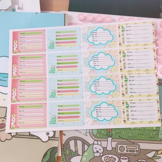 Nhãn Vở Pilu mẫu chuột molang mochi cute có keo dán sẵn