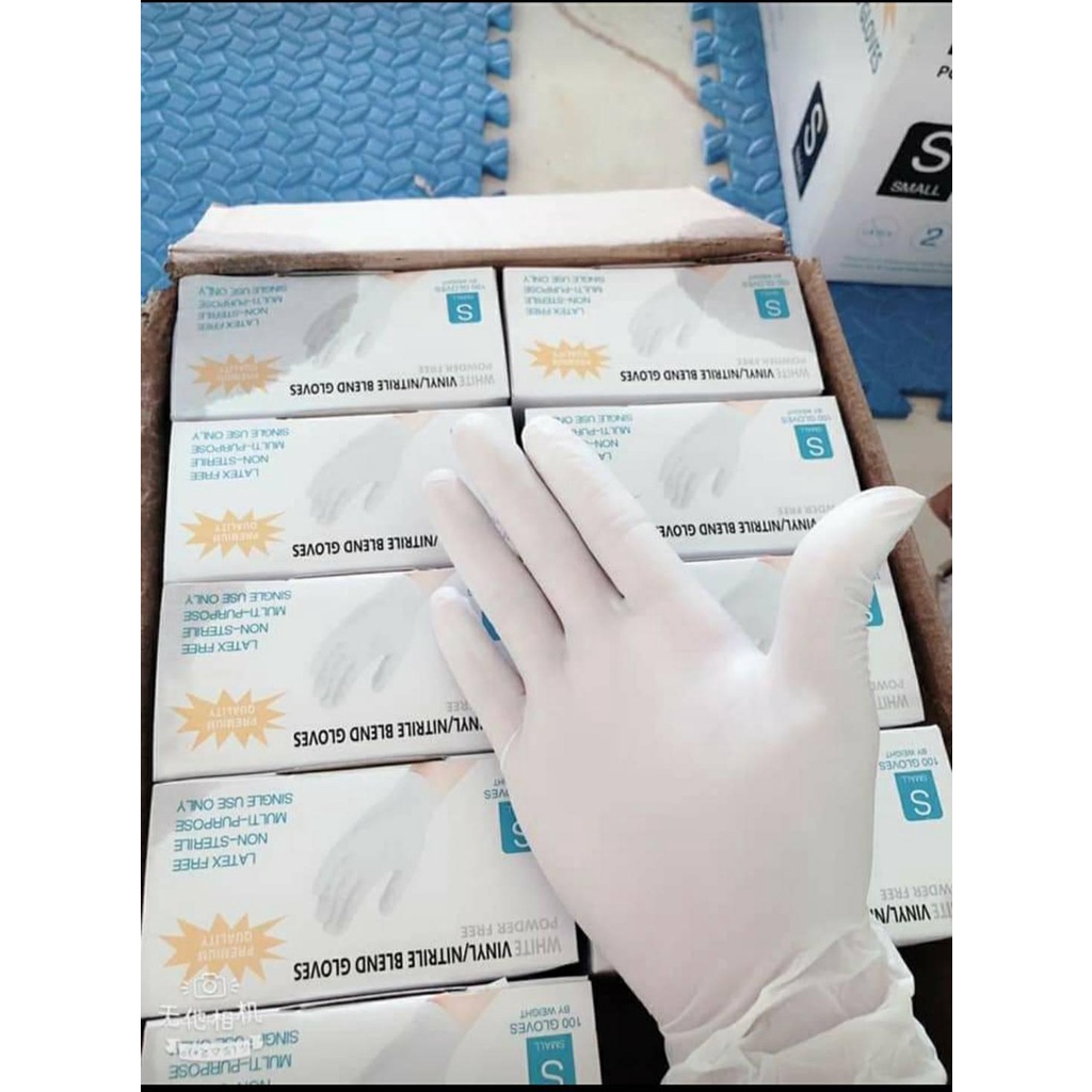 Găng Tay Y Tế Nitrile Không Bột Hộp 100 Cái Màu Trắng - Đen Chuyên Dùng Trong Phun Xăm Thẩm Mỹ Spa