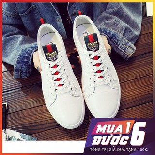 Giày Sneaker Nam Trắng Giày Thể Thao Da Sần Chống Thấm Siêu Cấp - G32