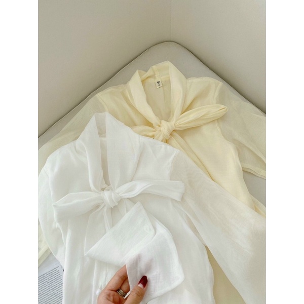 ÁO SƠ MI VOAN NƠ 2 MÀU