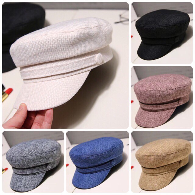 Mũ Nồi Newsboy Vải Bố Cao Cấp, Nón Thủy Thủ Hot Trend Mũ Thủy Thủ Vải Cotton Màu Trơn Kiểu Retro Dễ Thương