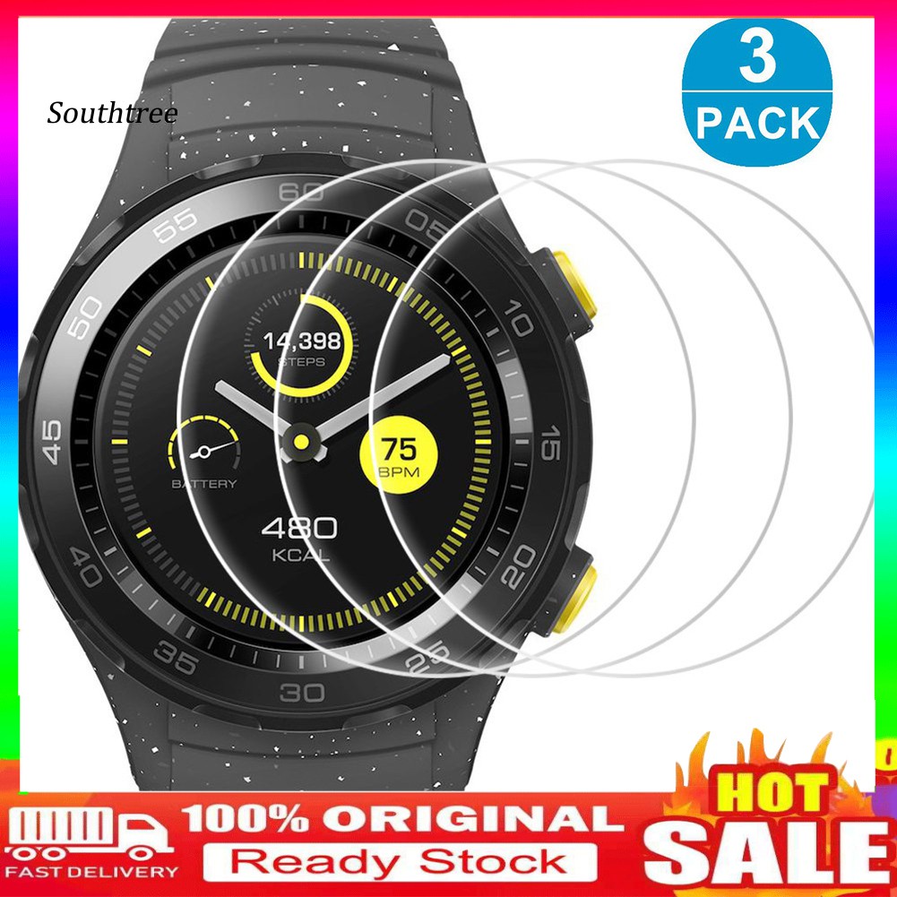 Set 3 Kính Cường Lực Bảo Vệ Màn Hình Đồng Hồ Huawei Watch 2 Pro 46mm Gt 2