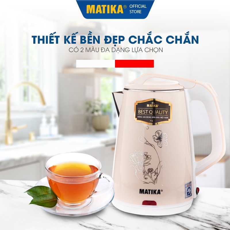 [Mã BMBAU50 giảm 10% đơn 99k] Ấm Siêu Tốc MATIKA 2.3L 1500W MTK24