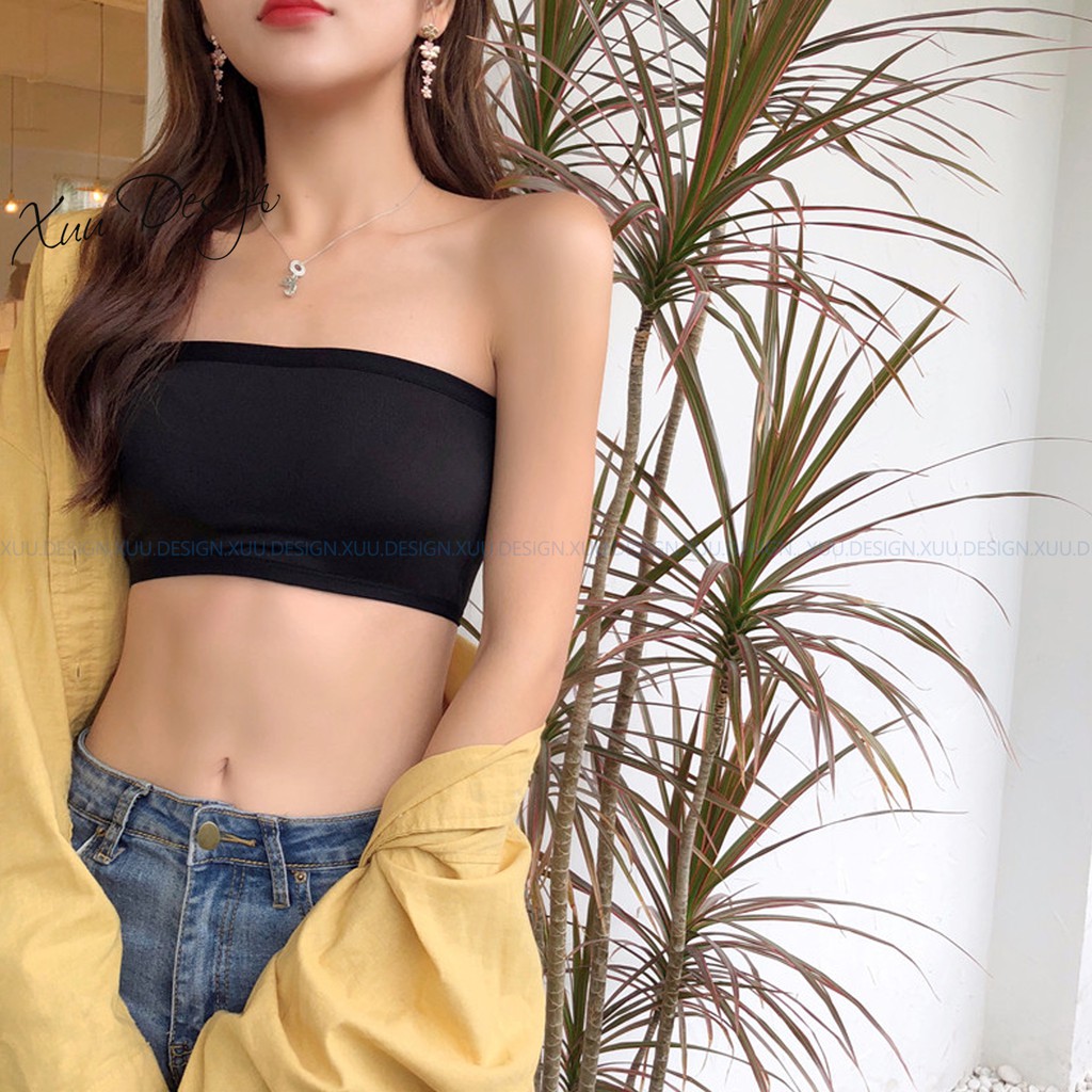 Áo quây ngực  croptop nữ không đệm thun trơn dáng ôm màu trơn không dây Xuu Design AD06 | BigBuy360 - bigbuy360.vn