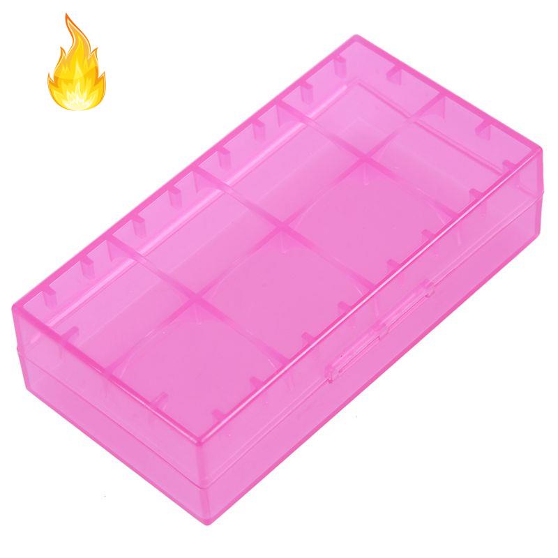 Bộ 10 hộp đựng pin 18650 hoặc CR123A màu đỏ hồng