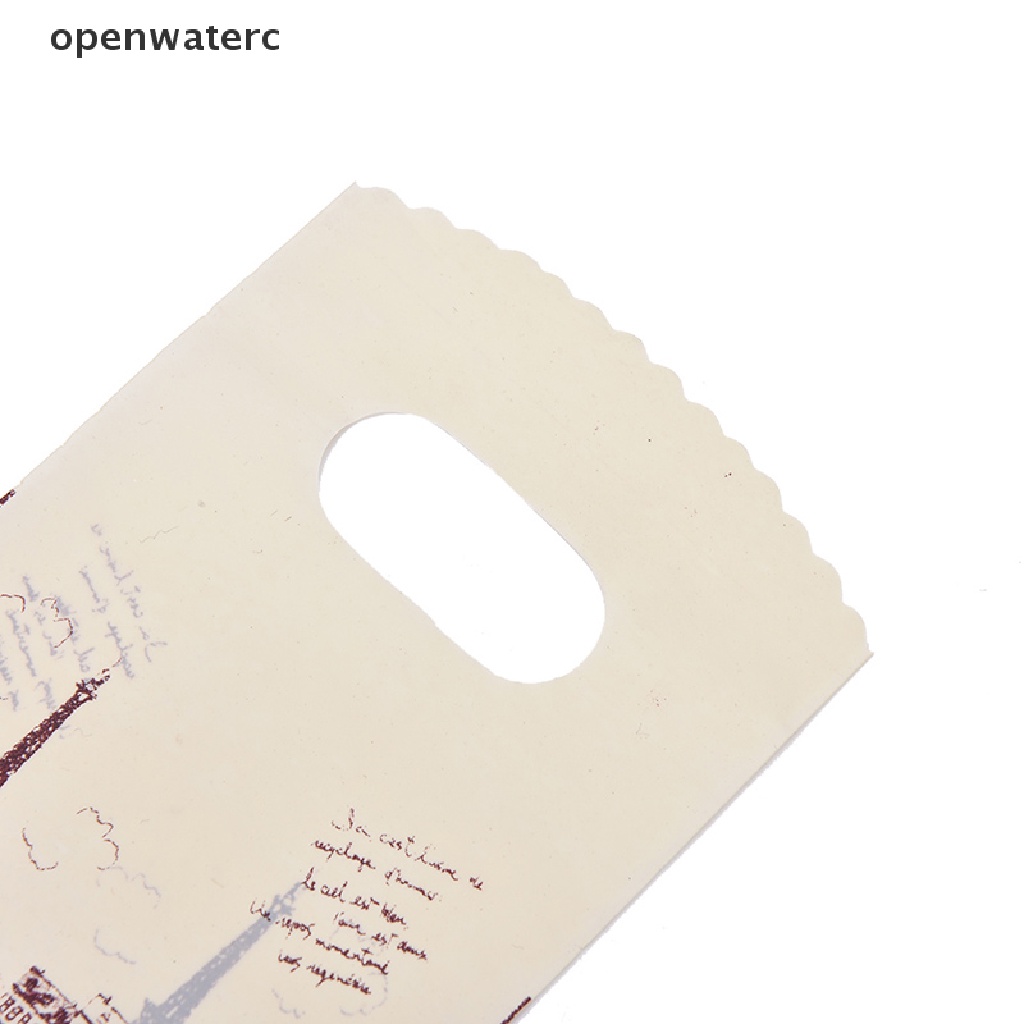 Set 100 Túi Mua Sắm Bằng Nhựa Màu Hồng In Hình Tháp Eiffel Có Tay Cầm