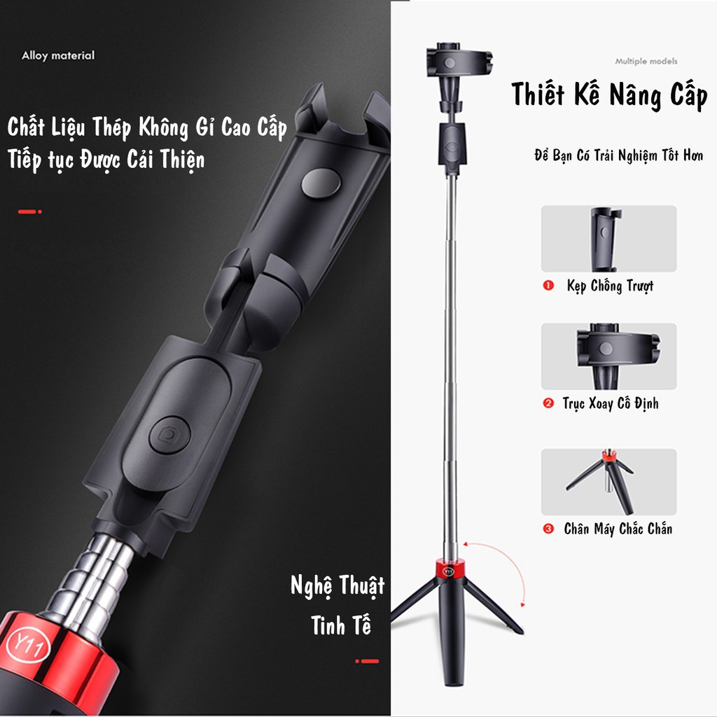 ✁۩Gậy Tự Sướng Bluetooth Y11 Chống Rung Nhỏ Gọn| Tripod Selfie Bluetooth Chụp Hình Chống Rung Cao Cấp Dùng Cho Andr | BigBuy360 - bigbuy360.vn