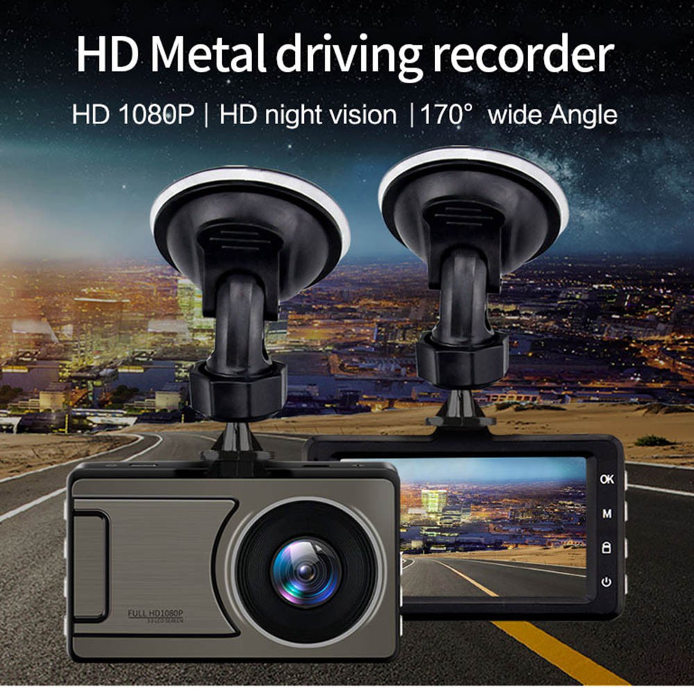 Máy quay hành trình Full HD 1080P DVR màn hình 3" góc chiếu rộng 170 độ có mắt nhìn đêm | BigBuy360 - bigbuy360.vn