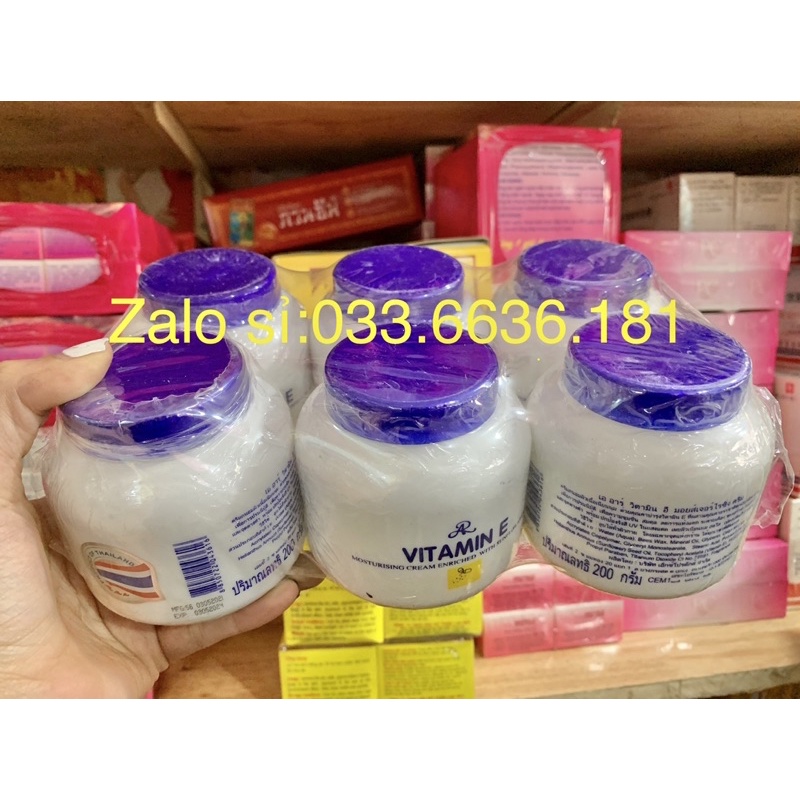 [HCM] combo sỉ 6 hủ kem vitamin e thái lan nắp xanh hủ 200g (tem tròn)