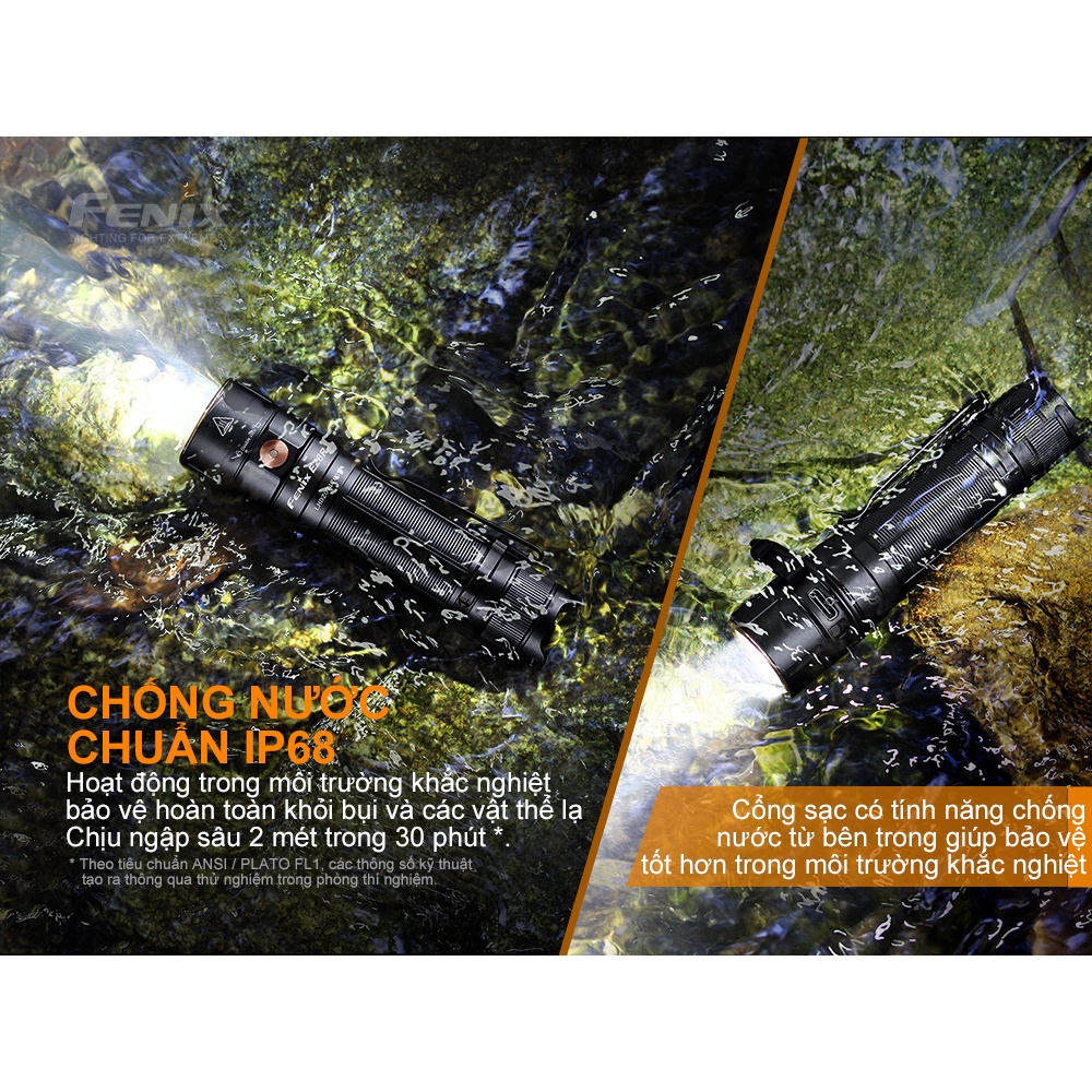 Đèn pin FENIX E28R độ sáng 1500 lumen chiếu xa 200m sạc USB C pin sạc 18650 3400mAh kèm theo