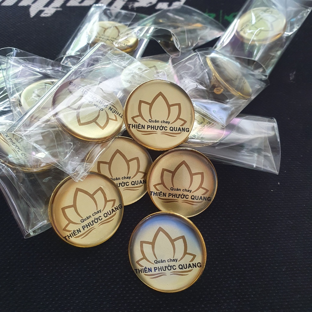 Huy hiệu cài áo, in logo -  kim loại 25mm