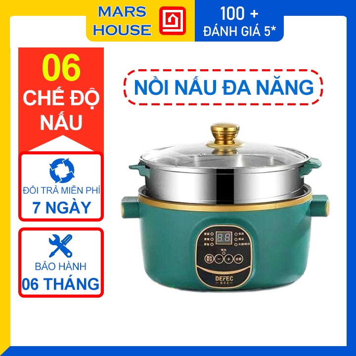 Nồi Lẩu Mini Kết Hợp Nồi Nấu Đa Năng Có Tay Cầm Dung Tích 2,4L, 6 Chế Độ Mẫu Mới 2021 Kèm Giá Hấp