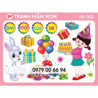 Decal mầm non - góc sinh nhật sn-002