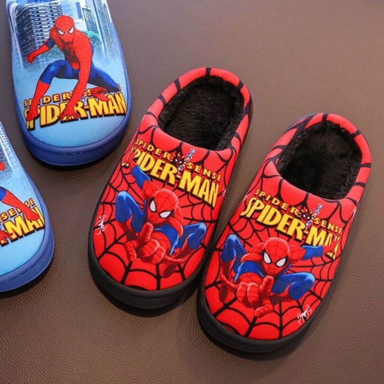 (Bán Buôn Sỉ) Dép Bông Cho Bé Hình Siêu Nhân Spider Man T2