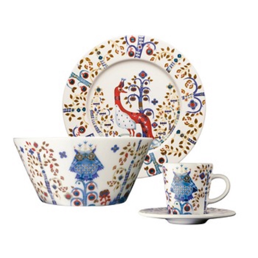 Bát tô sứ Taika Iittala Họa tiết Trắng