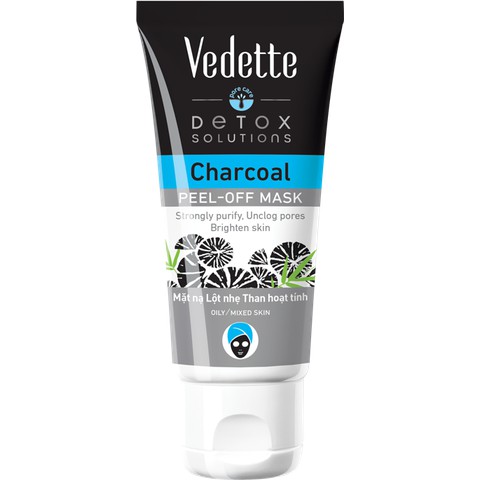 Mặt Nạ Lột Nhẹ Than Hoạt Tính Vedette (Pore care Detox Solutions Charcoal Peel-off Mask) 50ml