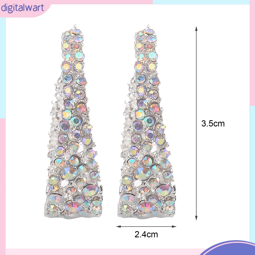 Bông Tai Hình Chữ C Đính Đá Nhiều Màu Sắc Thời Trang Cho Nữ