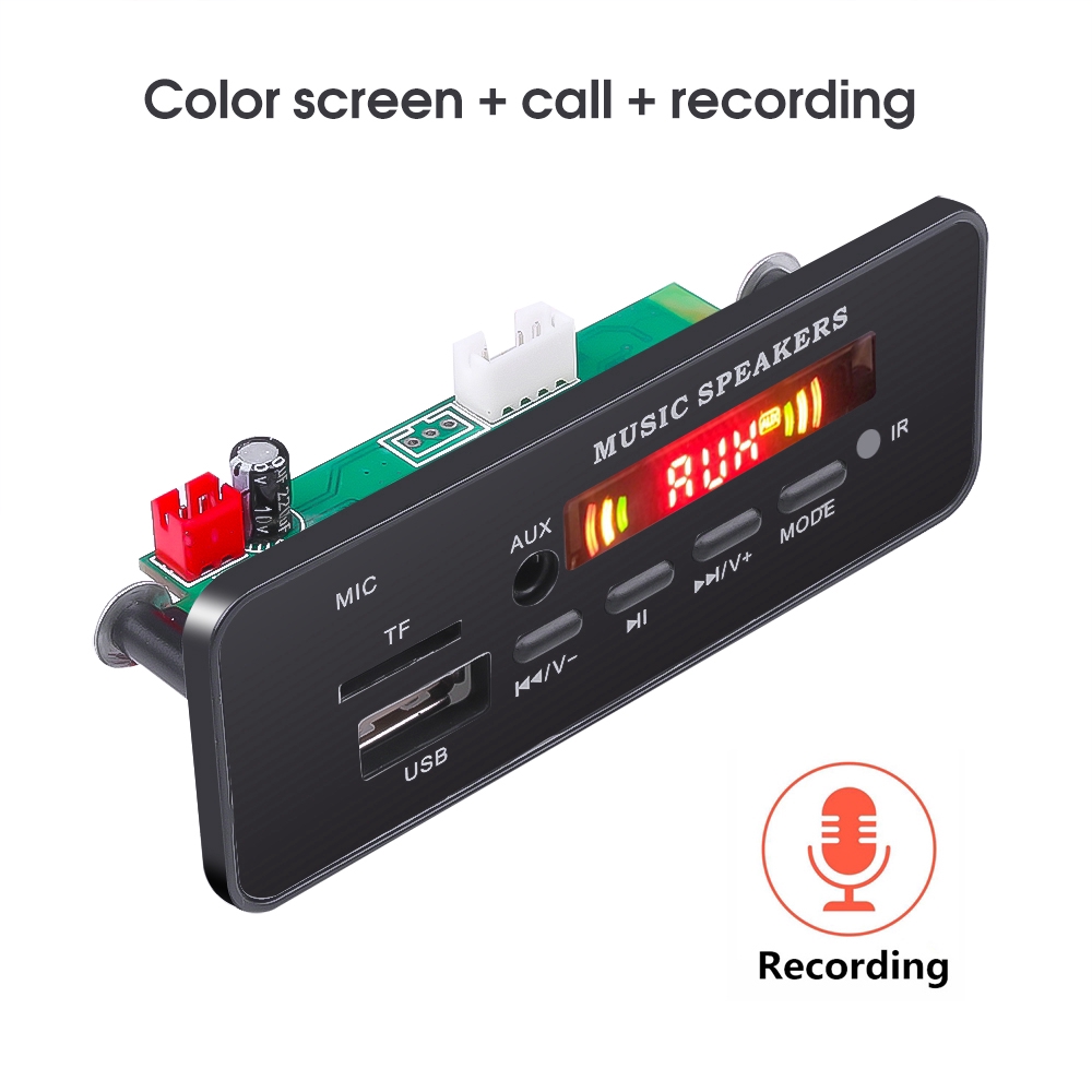 Bảng giải mã DC 12V Bluetooth MP3 WMA USB TF FM AUX có màn hình màu ghi âm rảnh tay | WebRaoVat - webraovat.net.vn