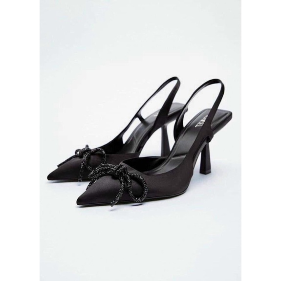 HÀNG VỀ!!!! Sandal Zara nơ lụa gót nhọn FULLBOX